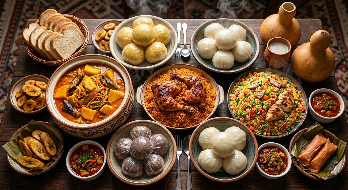 Nigerian food spread